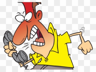 Telephone Clipart Angry Phone - Angry Customer On Phone Cartoon - Png Download