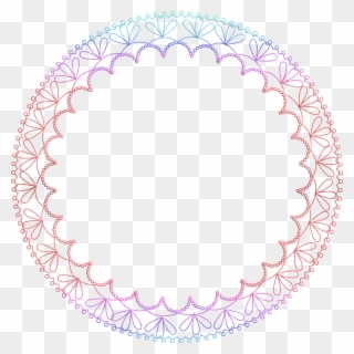 Multi-coloured Lace Frame - Tires Tracks Vector Circle Clipart