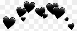 Download Hearts Black Emoji Transparent Background - Black Heart Emoji Crown Clipart
