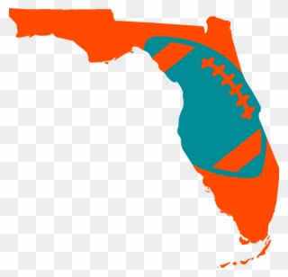 Miami Football Design - Florida Map Memes Clipart
