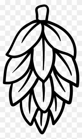 Hops - Black And White Beer Hops Clipart