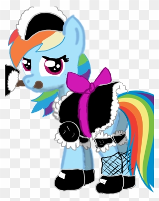 Free Picture Of A Download Clip Art - Rainbow Dash Maid - Png Download