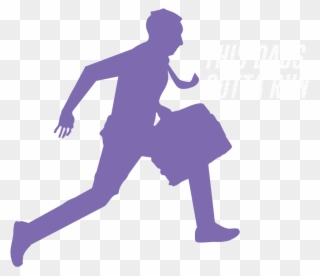 Dads Gotta Run - Running Silhouette Man With Briefcase Running Png Clipart
