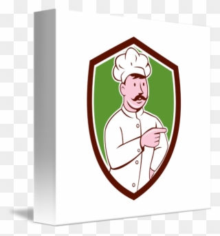 Chef Cook Mustache Shield - Illustration Clipart