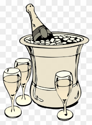 Custom Champagne On Ice Sticker , Png Download - Champagne Cartoon Clipart