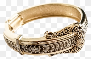 Vintage Excalibur Rolled Gold Belt Buckle Bangle - Bangle Clipart