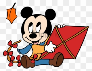 Free Png Download Baby Mickey, Kite - Autumn Disney Png Clipart