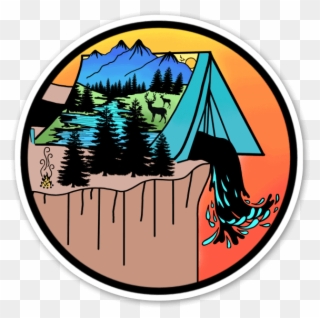 River Tent Sticker - Camp Winnipesaukee Clipart