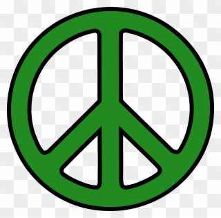 Cartoon Peace Sign Hand - Green Peace Sign Clipart