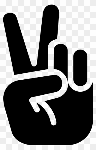 Hand Peace Filled Icon - Peace Icon Clipart