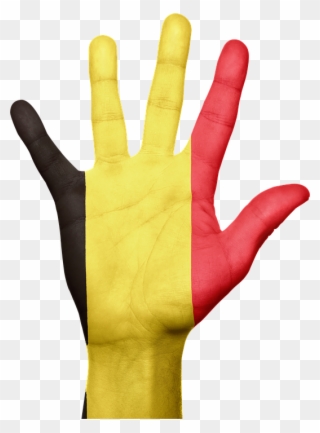 Sign Flag Clipart Hand - Gambar Bendera Belgia Unik - Png Download