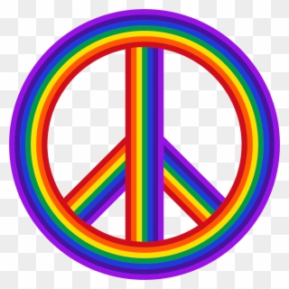 Peace Sign Clipart Rainbow - Peace Symbols Transparent Background Clipart - Png Download