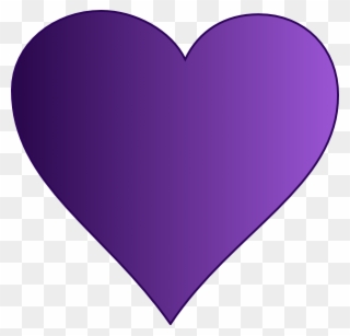 Purple Clipart Love Heart - Clip Art Purple Heart - Png Download