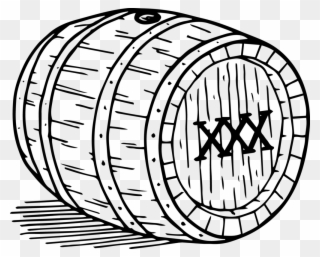 Whiskey Drawing Clipart Black And White - Whiskey Barrel Drawing Png Transparent Png