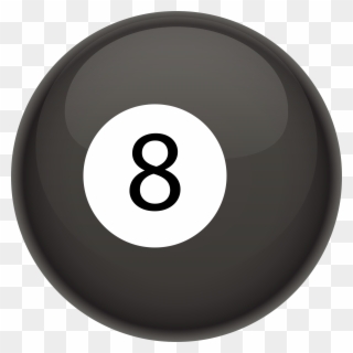 Billiard Ball Clipart Eight Ball - Public Domain Pool 8 Ball White Background - Png Download