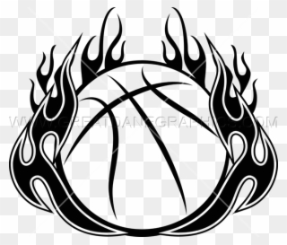Basketball With Flames Clipart - Basketball Ball Vector Fire - Png Download