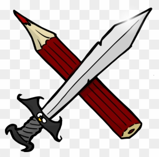 Colored Pencil Pens Drawing Crayon - Sword And Pencil Clipart