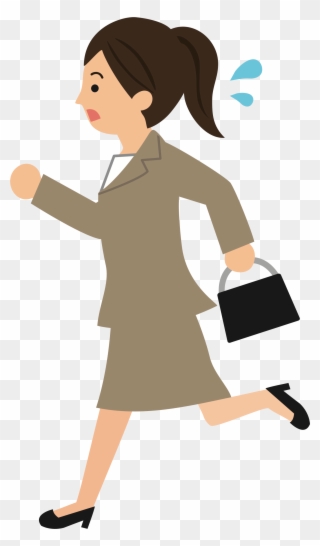 Big Image - Late For Work Girl Clipart