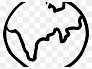 Drawn Earth Globe Icon - Earth Black And White .png Clipart