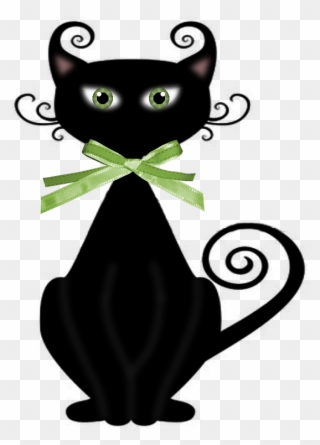 Halloween Clipart, Witches, Black Cats, Clip Art, Silhouettes - Desenhos De Halloween Gato - Png Download