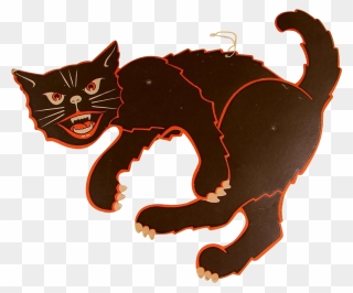 Scary "scat Cat" Halloween Jointed Hanging Black Cat - Cat Clipart