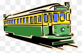 Electric Tram Or Trolley - Train Clip Art - Png Download