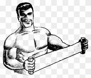 Medium Image - Muscle Man White & Black Clipart - Png Download