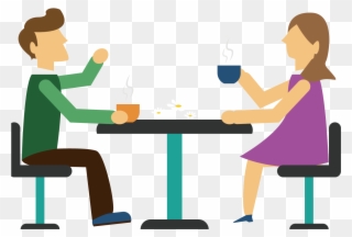 Icon Happy People Talking - Clipart People Talking At A Table - Png Download