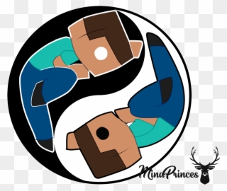 “herobrine And Steve ☯ Ying-yang☯ Vector Ready To Print Clipart