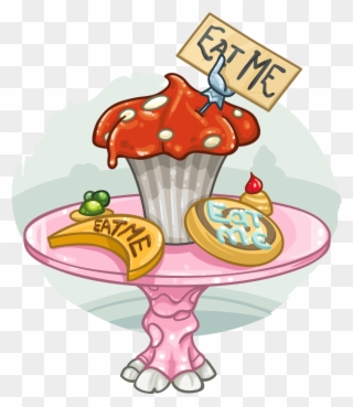 Eat Me - Alice In Wonderland Food Clip Art - Png Download