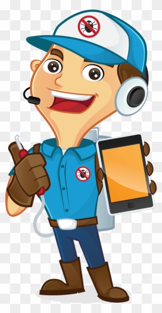 Contact Us Today - Cartoon Exterminator Clipart