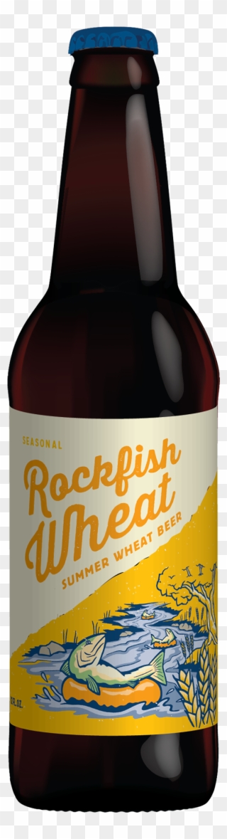 Rockfish Wheat Bavarian-style Hefeweizen - Beer Bottle Clipart
