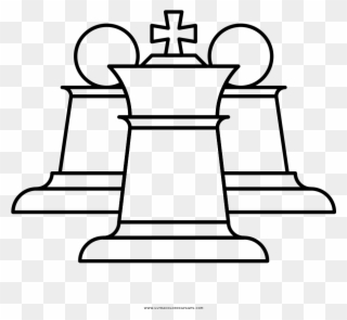 Chess Pieces Coloring Page - Line Art Clipart