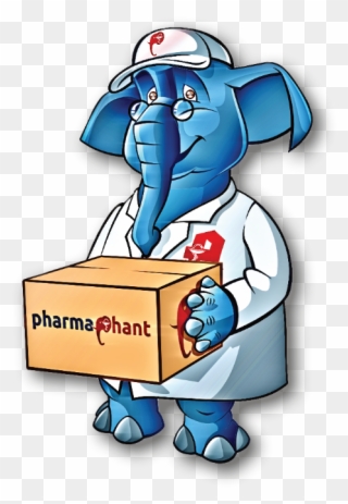 Elephant Mit Paket Der Pharmaphant Apotheke Tuebingen Clipart