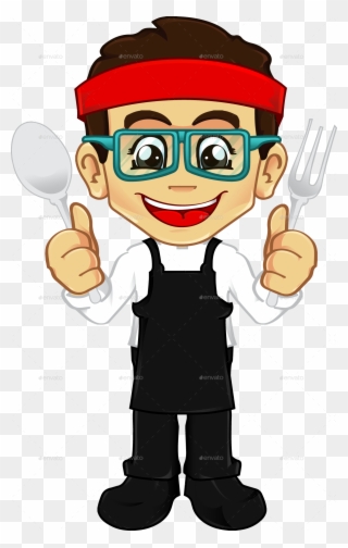 Style Headband With Cook Utensil - Boy Wearing Glasses Clipart - Png Download