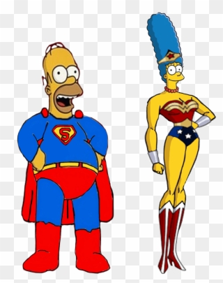 Superhomer And Wonder Marge By Darthraner83 - Marge Simpson Wonder Woman Clipart