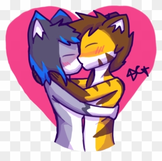 Kissing Furry Couple - Furry Boy Kissing Clipart