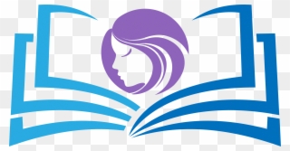 Women Portrait On A Book - Girl Face Clipart