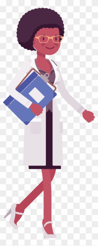 Digital Minds - Black Female Scientist Cartoon Clipart