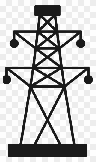 Electric Power Transmission High Vector Overhead Voltage - Electricity Pylon Icon Clipart
