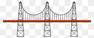 Cartoon Vector Transprent Png - Suspension Bridge Clipart