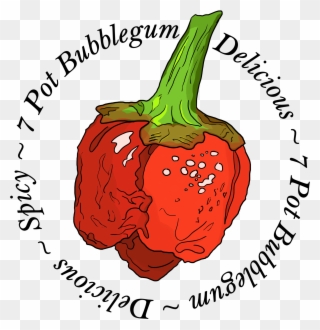 7 Pot Bubblegum Chili Pepper Spicy - Red Bell Pepper Clipart