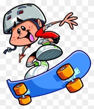 Skateboarding Cartoon Clip Art - Skateboard Design Cartoon Character - Png Download