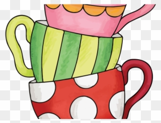 Tea Set Clipart Transparent - Stacked Tea Cup Clip Art - Png Download