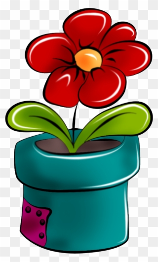 This Site Contains Information About Flower Clipart - Dibujo Maceta Con Flores - Png Download