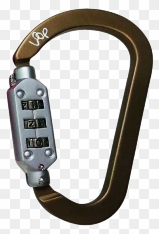 Carabiner Clip Combination Lock - Carabiner - Png Download