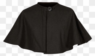 Bron Canvas Short Cape - Short Black Cloak With Hood Clipart