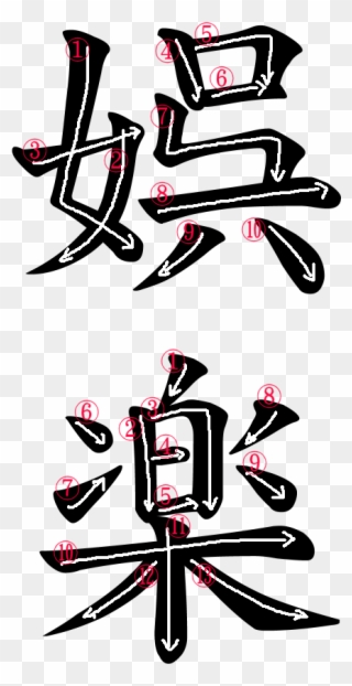 Japanese Word For Amusement - 習字 手 本 楽 Clipart