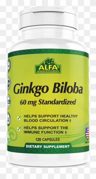 Ginkgo Biloba 60 Mg - Body Fat Vitamin Capsule Clipart