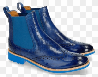 Amelie 5 Perfo Electric Blue Elastic Moroccan Blue - Chelsea Boot Clipart